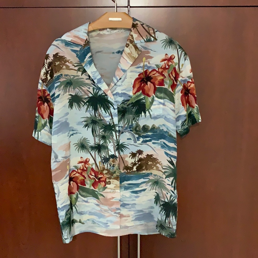 Valentino Hawaiian Print Blouse Size 40